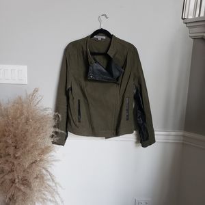 MARC New York mixed material biker jacket